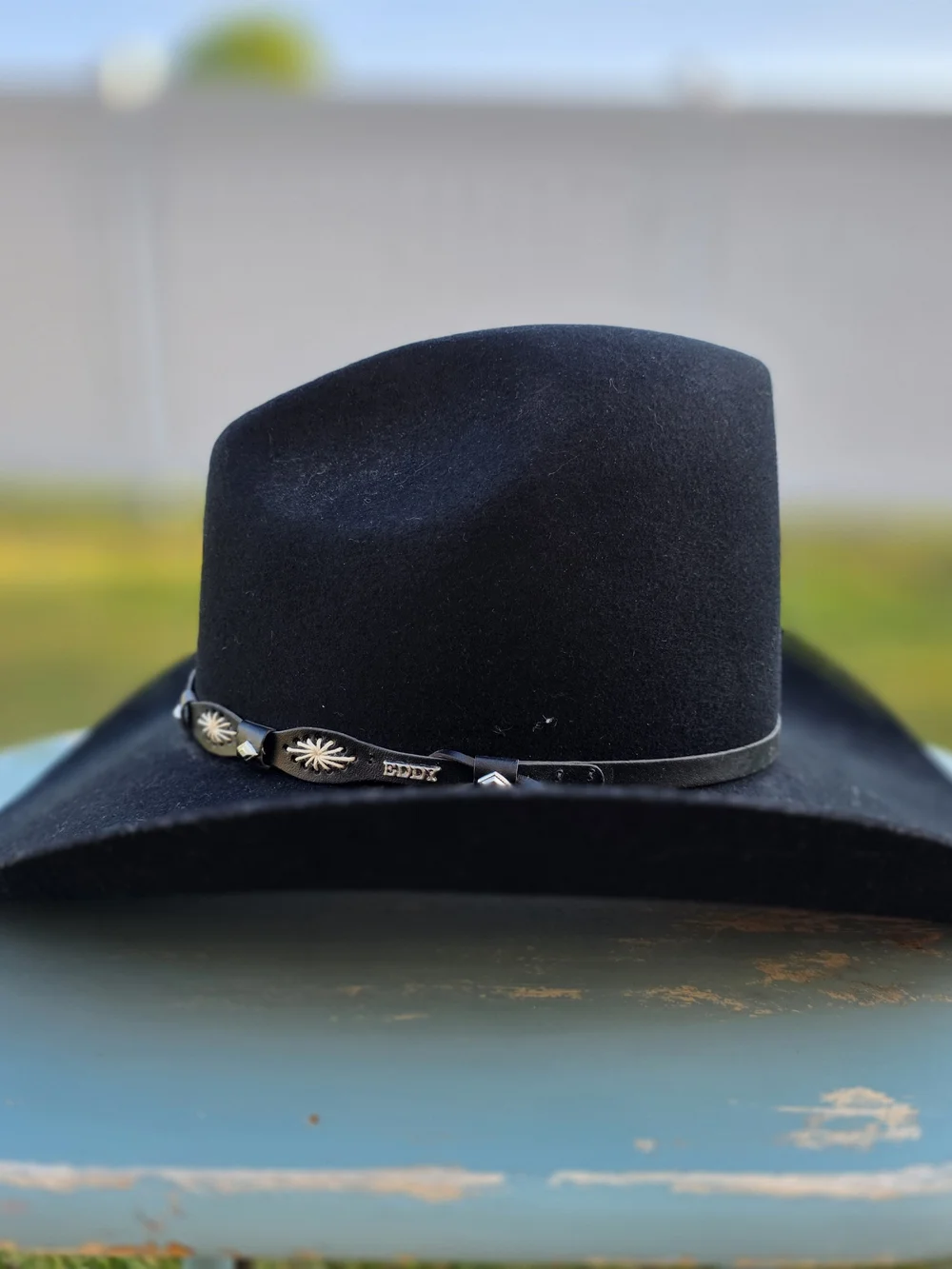 Eddy Bros Bandit Black Wool Felt Cowboy Hat Size 7 Made in USA Vintage